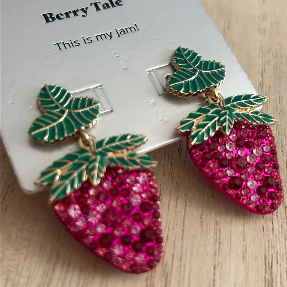 SUGARFIX BY BAUBLEBAR Berry Tale This is my jam! stud Earrings NWT - Picture 2 of 6